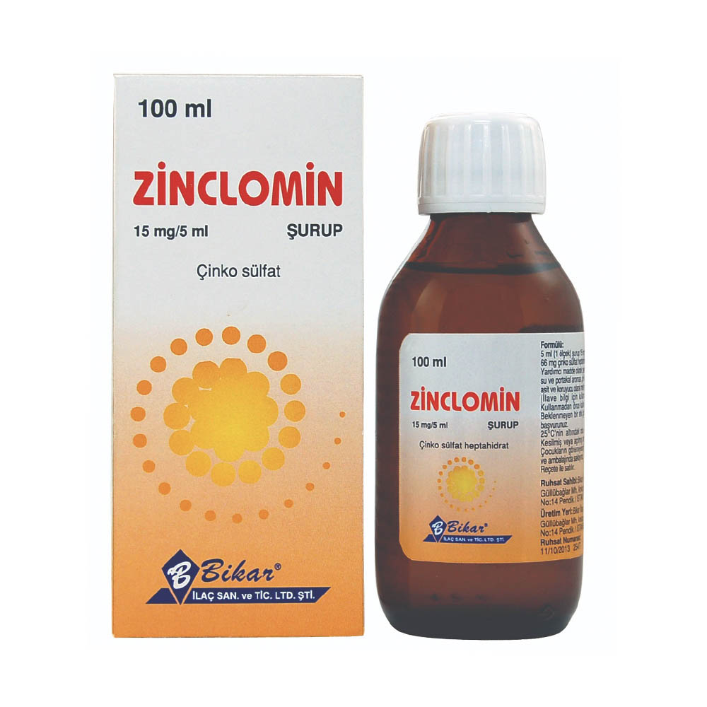 Zinclomin 15 mg / 5 ml Şurup